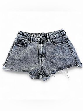 PacSun distressed Black denim summer shorts with frayed hem Sz 24” W